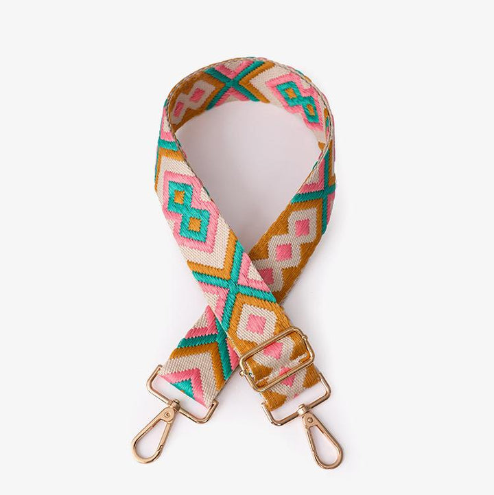 Purse Chain Wide Shoulder Strap Crossbody Bag with Ethnic Contrast Color Backpack Accessories All Match Single Shoulder Crossbody Bag Strap