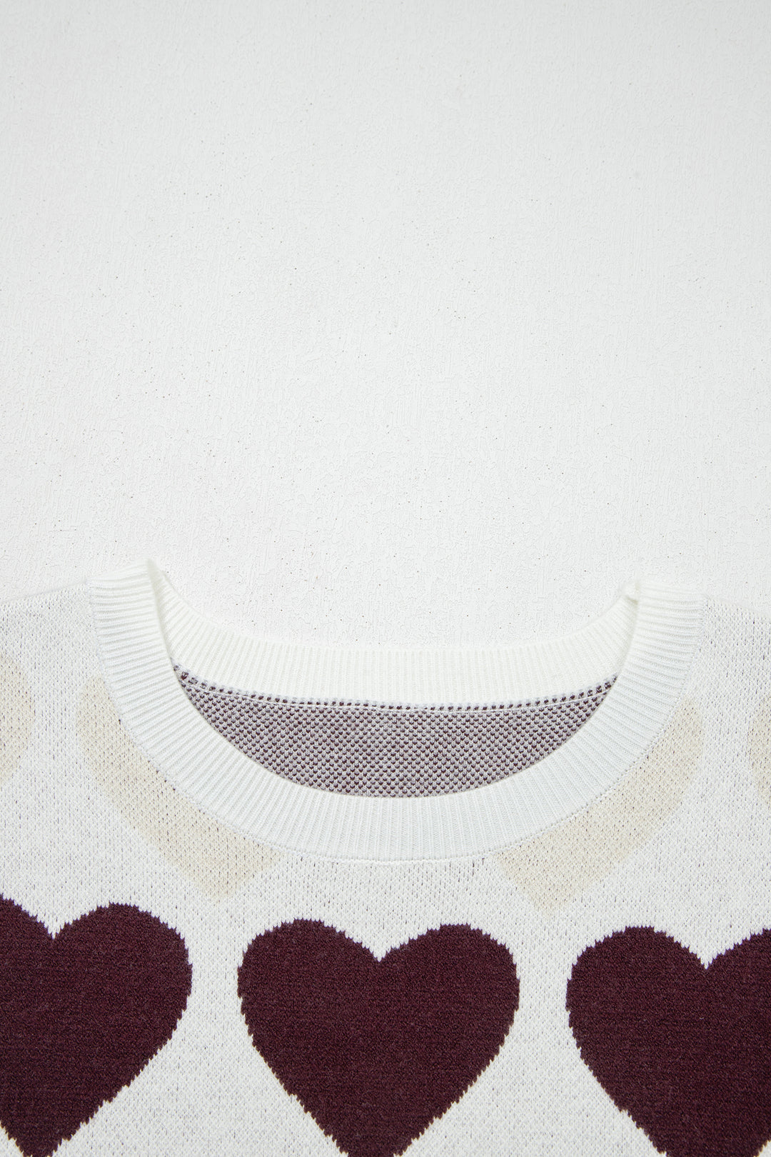 White Valentine Heart Short Sleeve Sweater