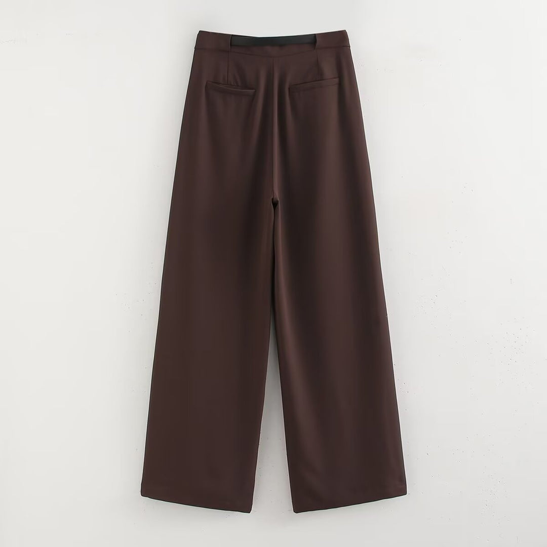 Fall Sets Women Clothing Side Slit Vest Wide Leg Pants