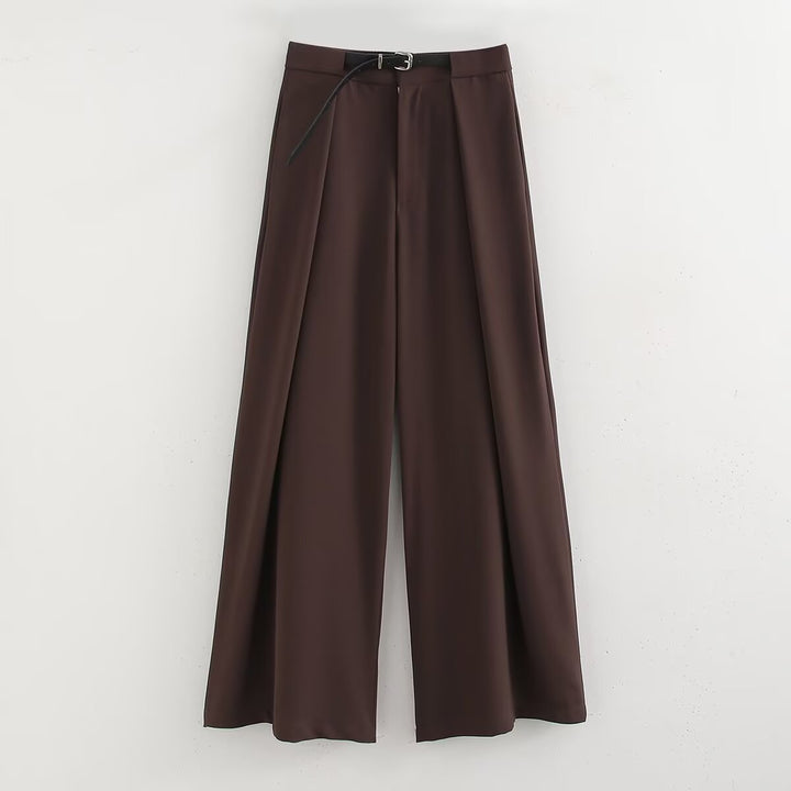 Fall Sets Women Clothing Side Slit Vest Wide Leg Pants