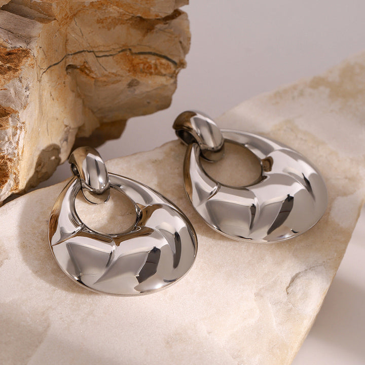 Stainless Steel Studs High Grade Niche Exaggerated Earrings Titanium Steel Ear Rings Earrings Women