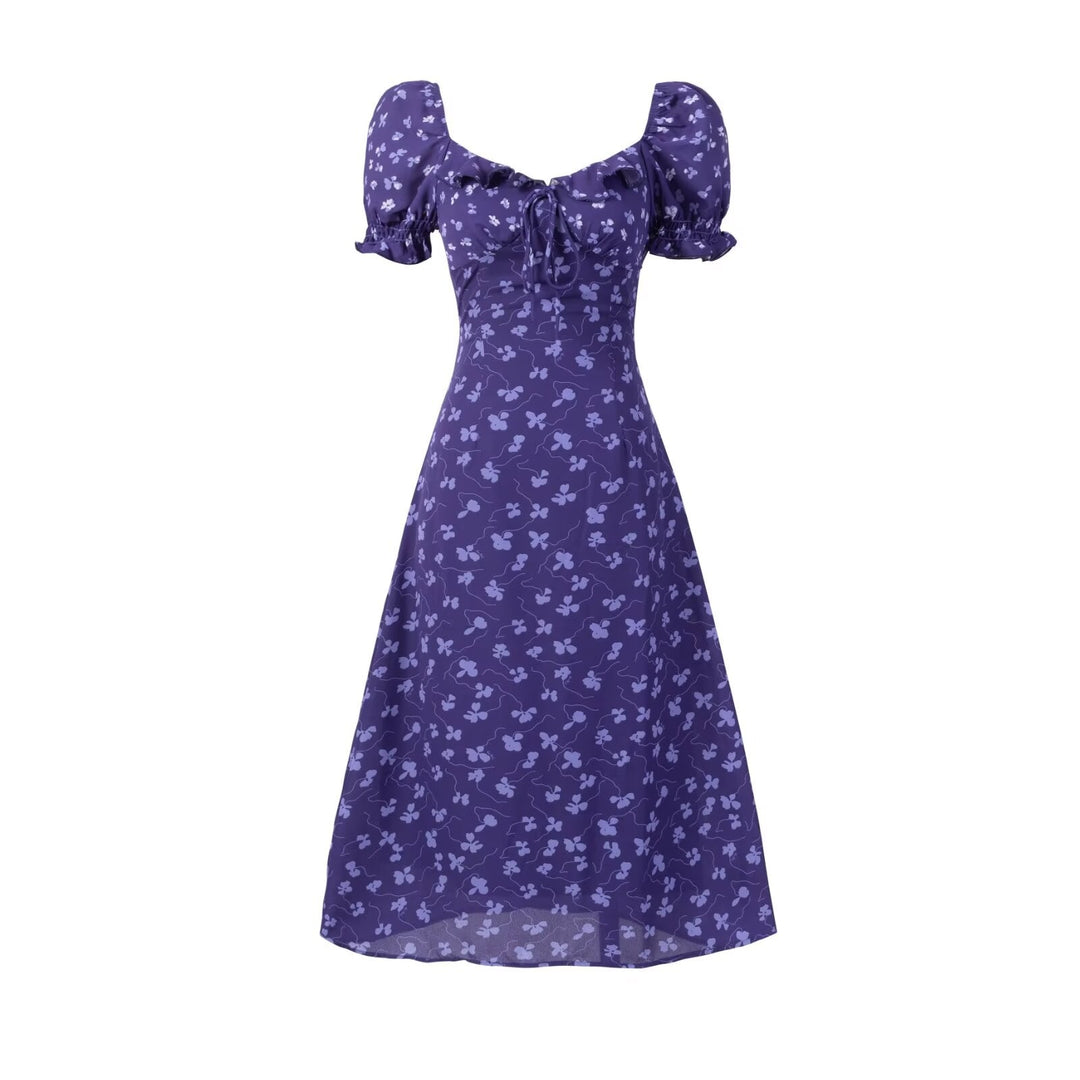Spring Summer Sense Square Neck Cinched Slim Sexy Backless Mid Length Dress Women Clothing