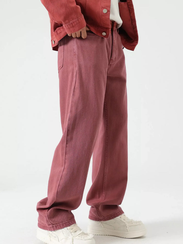 Men's Vintage Wash Wide Leg Jeans