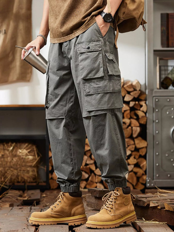 Men's Plus Size Relaxed Fit Multi-Pocket Cargo Pants