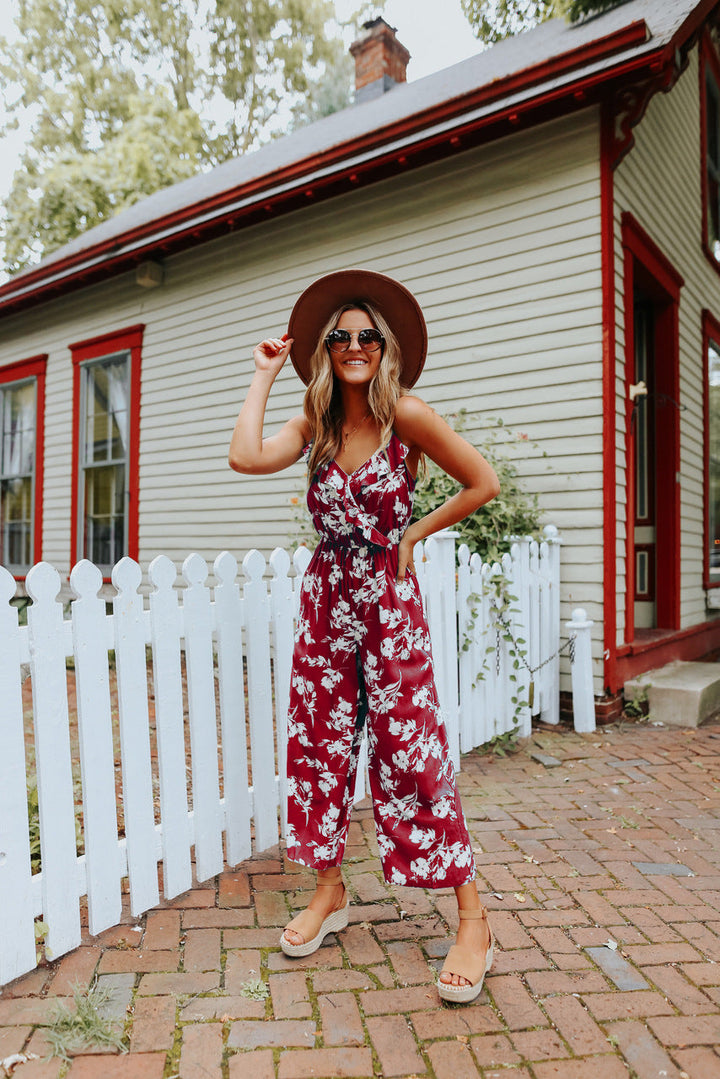 Sexy V neck Strap off the Shoulder Floral One Piece Trousers Multi Color Loose Backless Body Clothes