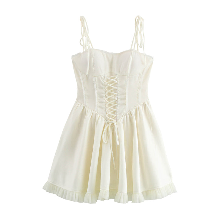Lace up Design Splicing Sling Dress