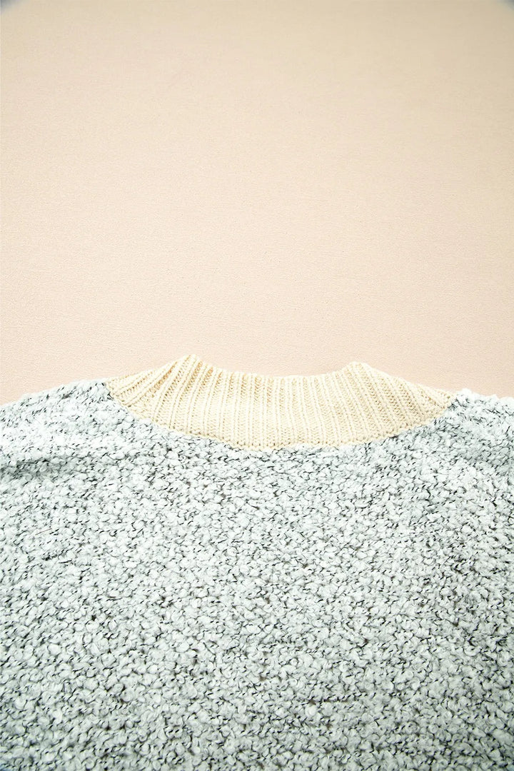 Color Block Side Pockets Open Front Cardigan