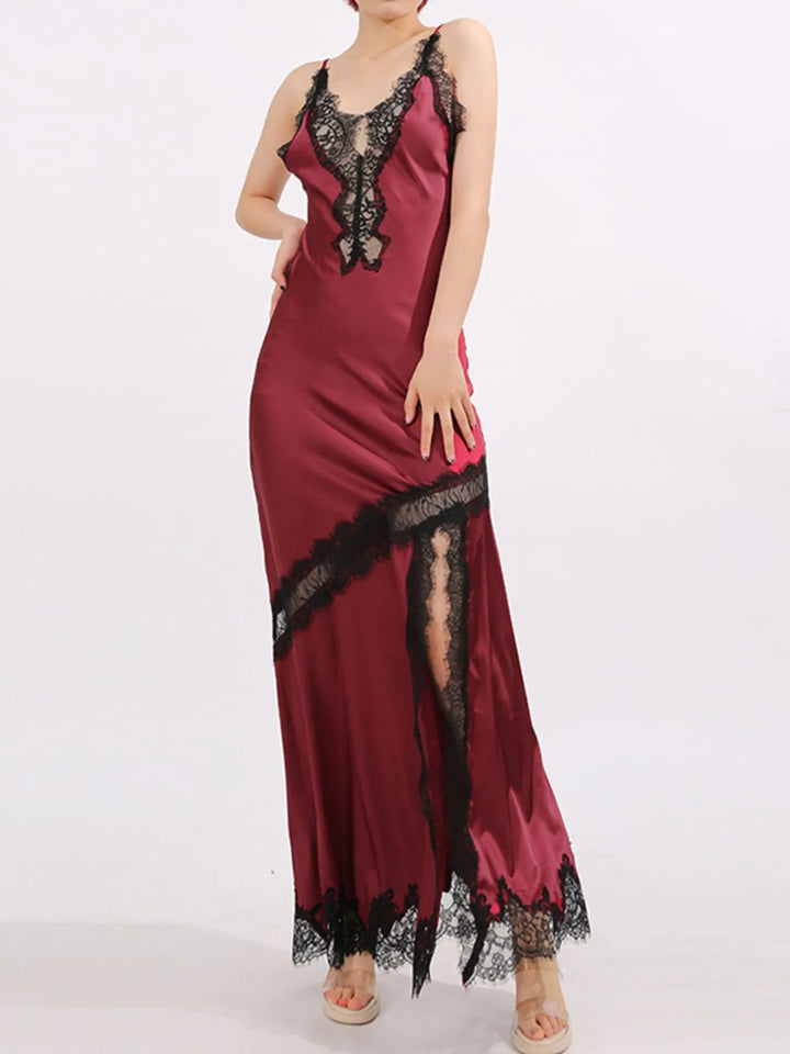 Slit Lace Detail Maxi Cami Dress