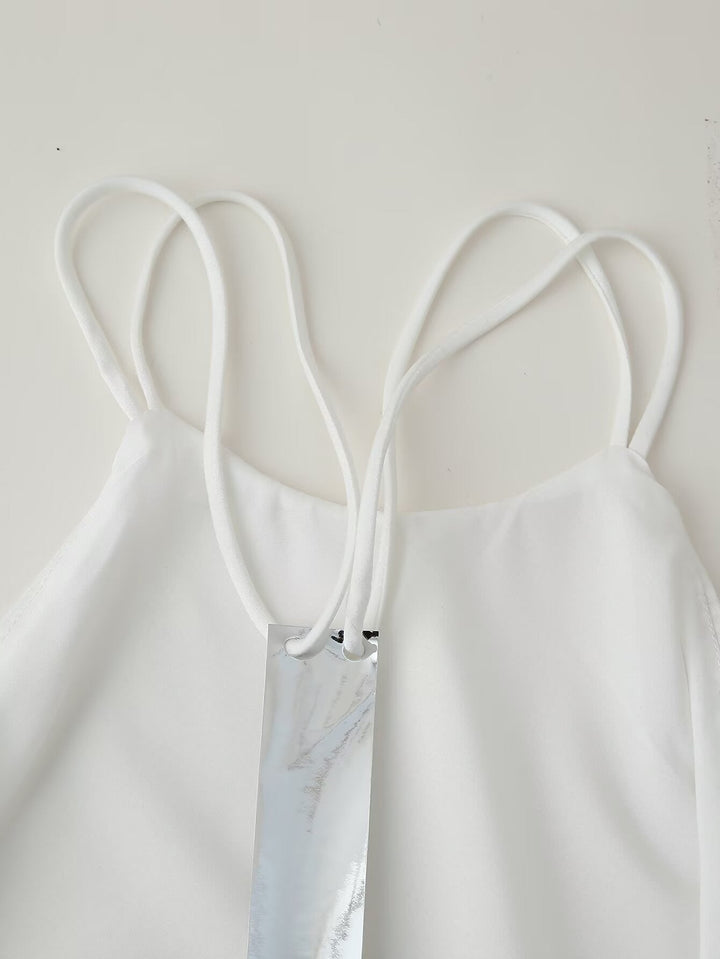 Women Clothing Products Back Decorative Satin Sling Dress