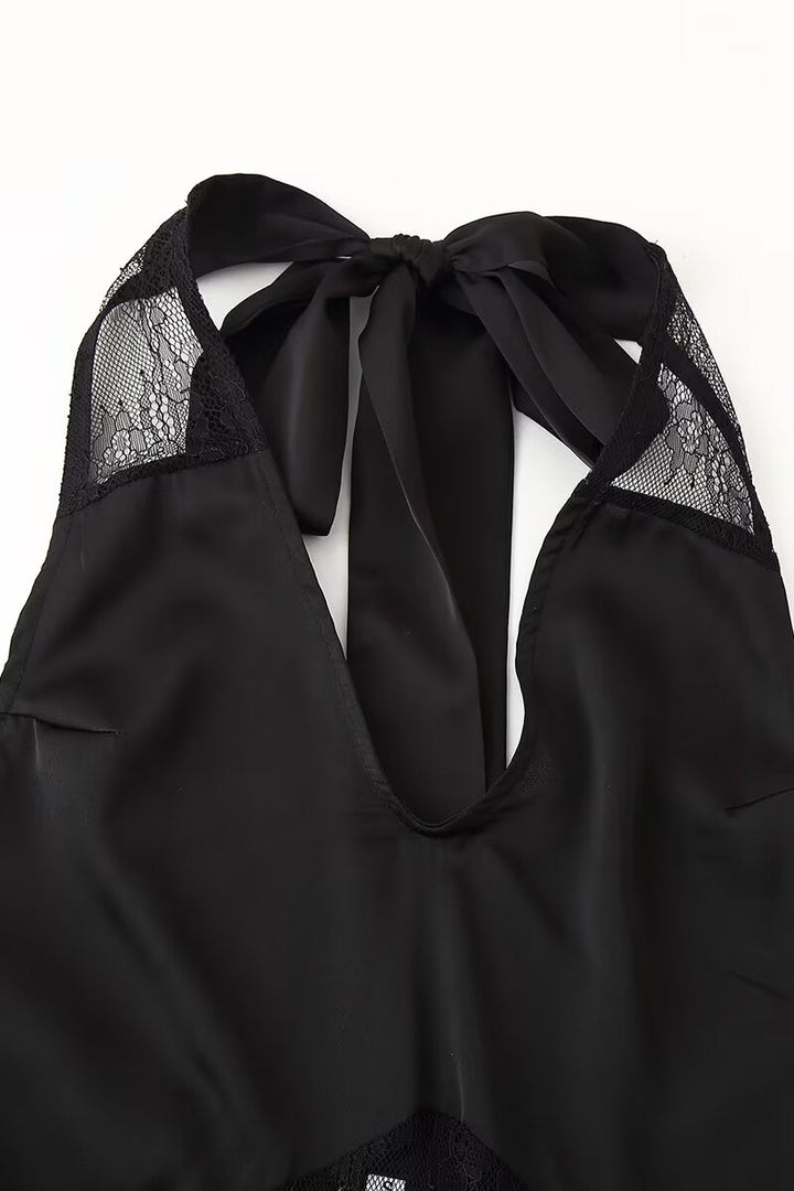 Women Dress Sexy Voile Stitched Backless Maxi Dress