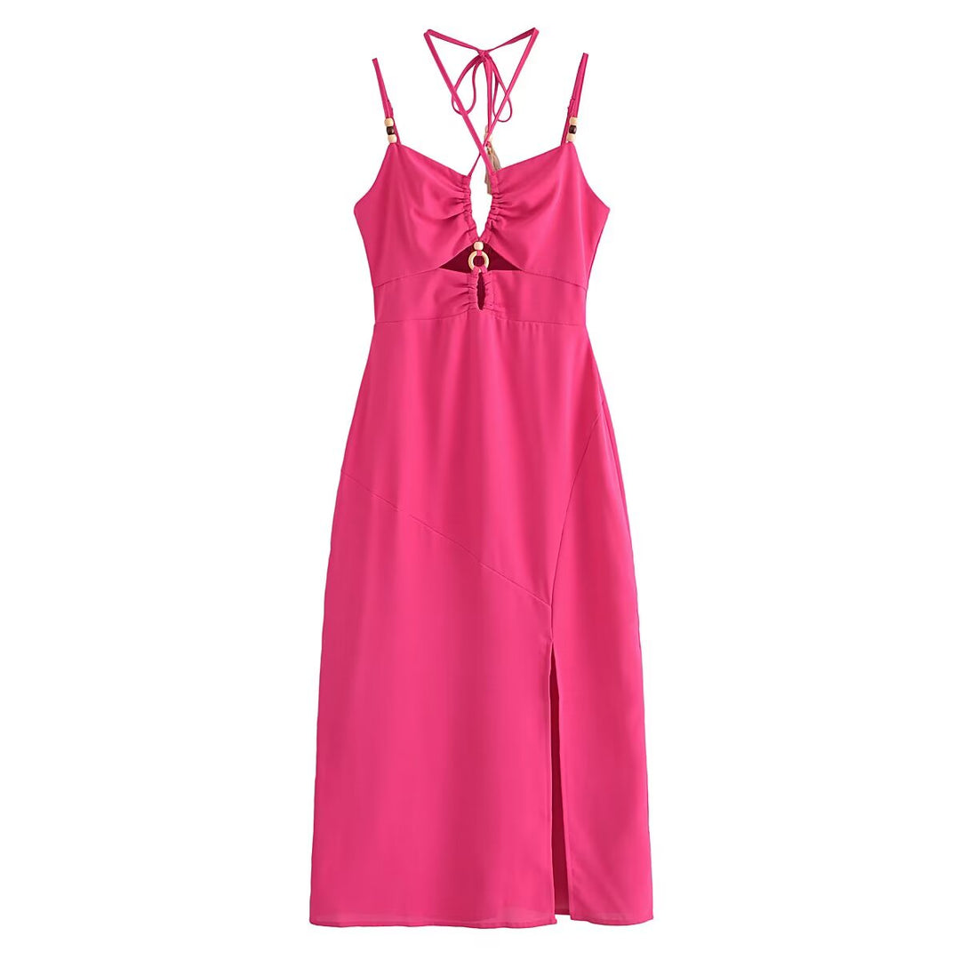 Summer Women Clothing Halter Chest Hollow Out Cutout Tube Top Dress