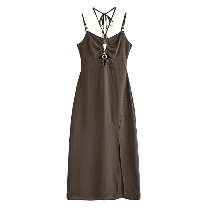 Summer Women Clothing Halter Chest Hollow Out Cutout Tube Top Dress