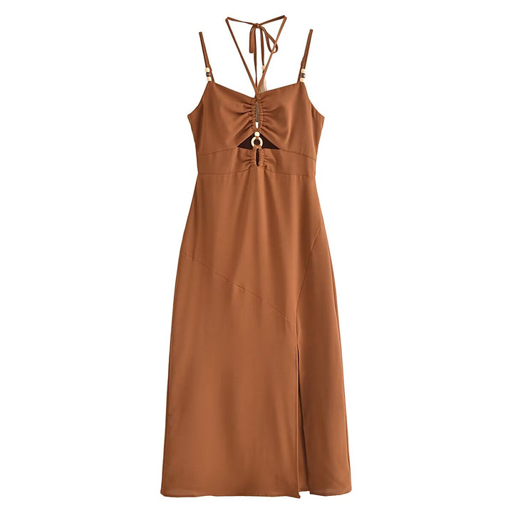 Summer Women Clothing Halter Chest Hollow Out Cutout Tube Top Dress