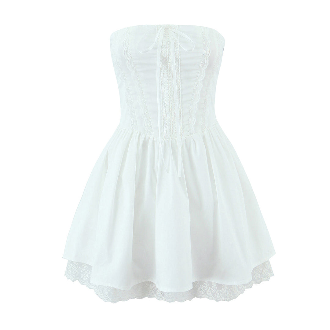 Women Clothing Cotton Embroidered Strap Dress