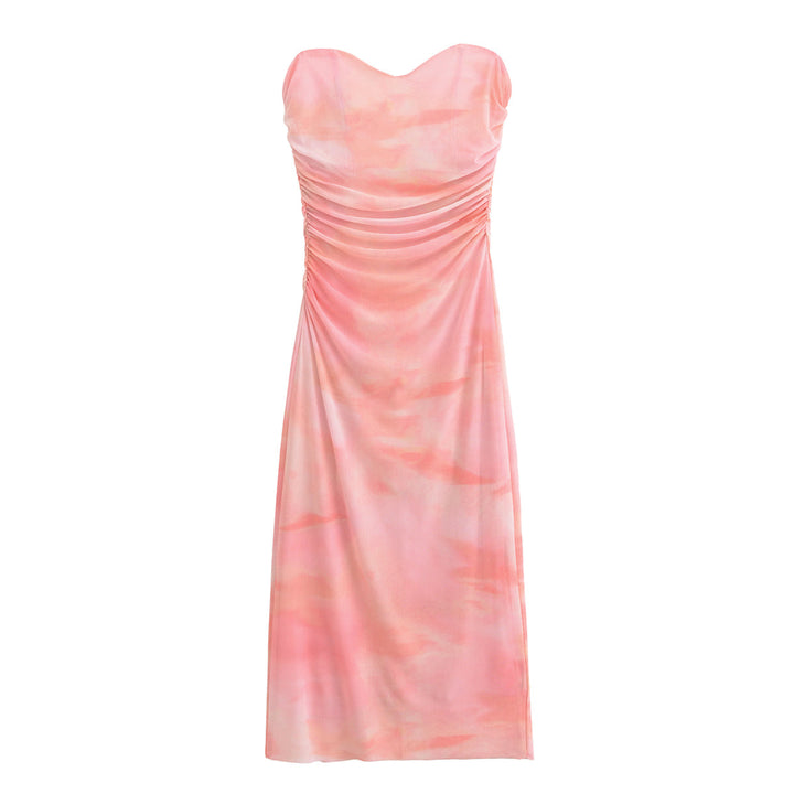 Women Clothing Spring Summer Printed Tube Top Dress Tube Top Dress