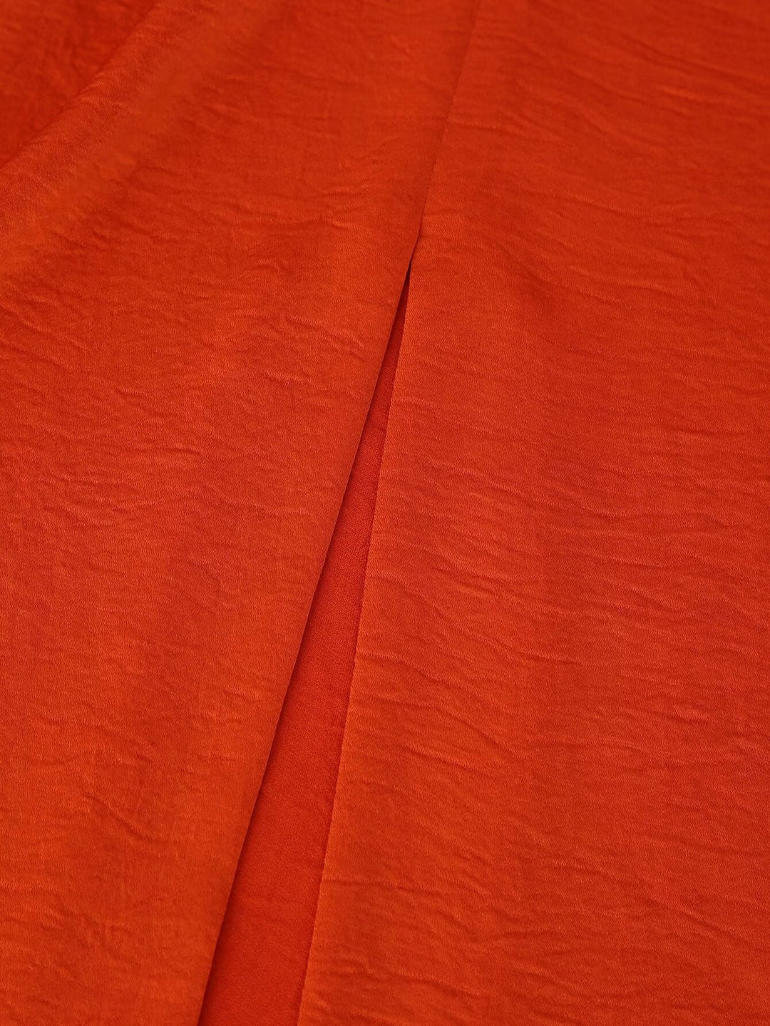 Spring Women Clothing Pleated Decorative Silk Satin Texture Dress
