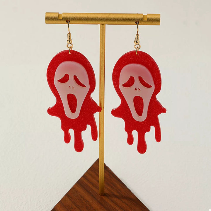 Halloween Ghost Scream Dangle Earrings