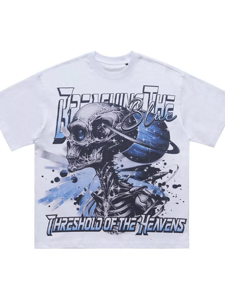 Men's Skull Graphic Round Neck T-Shirt
