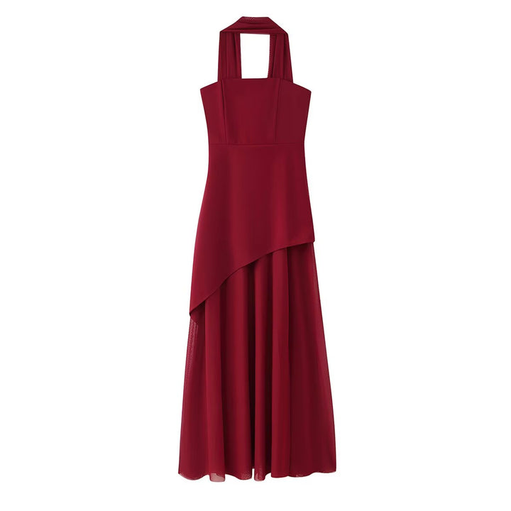 Summer Women Clothing Adult Lady like Woman Stitching Sweet Spicy Tube Top Dress with Ribbon