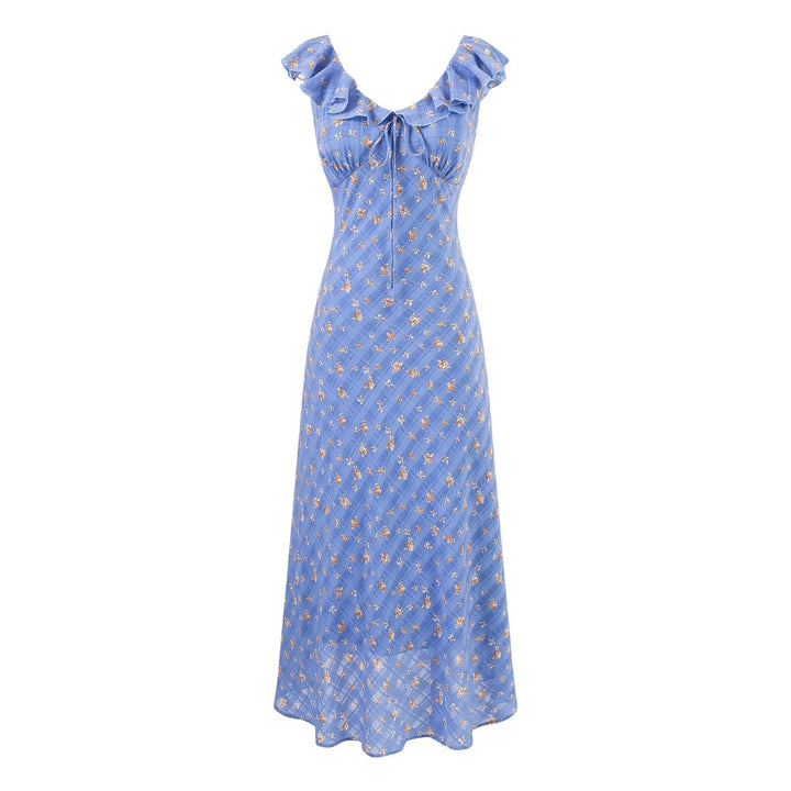 Summer Maiden Casual Printed Ruffled V neck Dress