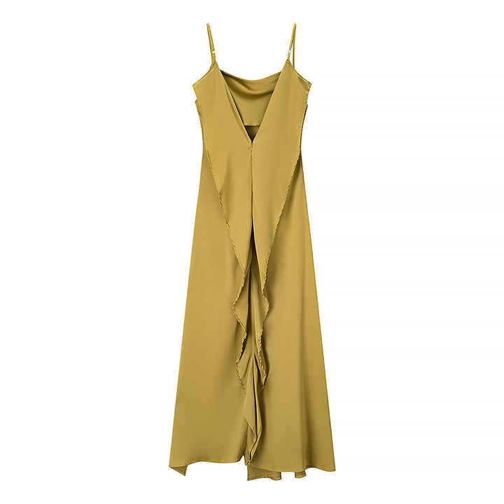 Women Clothing Summer Simple Camisole Split Dress