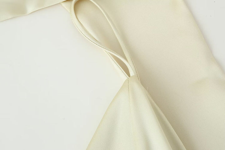 Women Elegant Thin Scarf Silk Satin Texture Dress