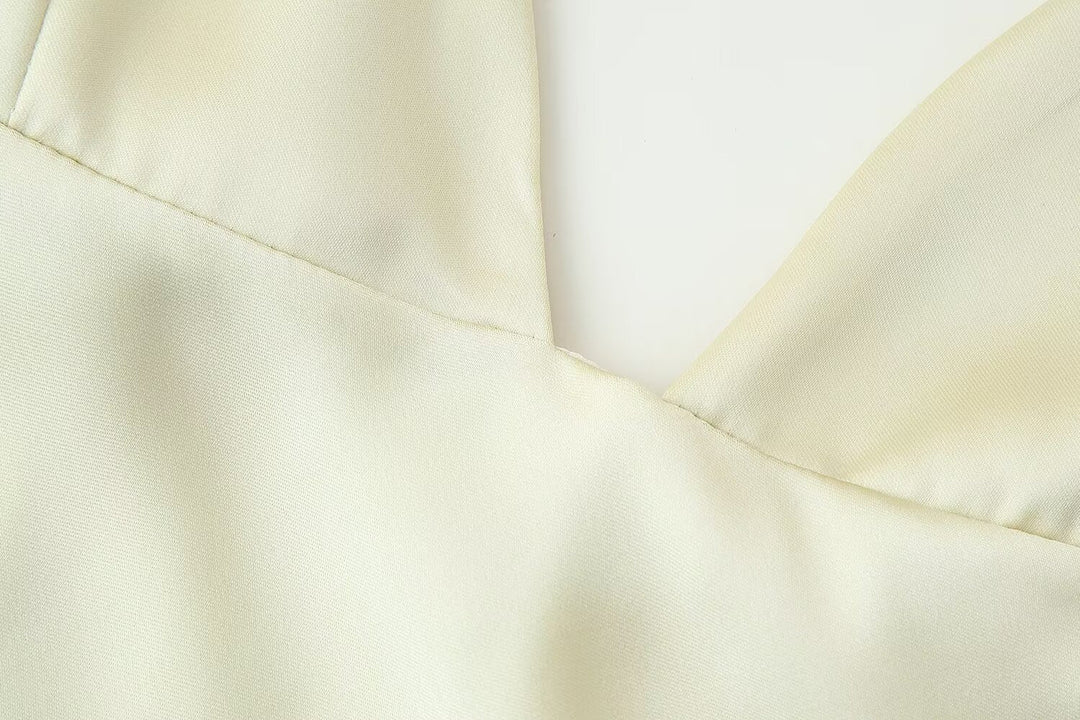 Women Elegant Thin Scarf Silk Satin Texture Dress
