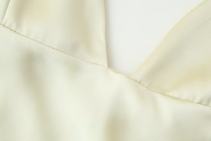 Women Elegant Thin Scarf Silk Satin Texture Dress