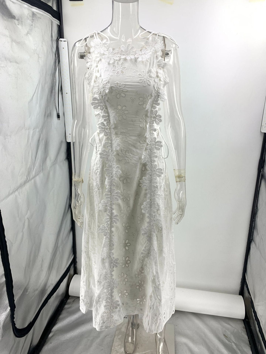 Summer Lace Embroidery Strap Holiday Slim Fit Maxi Dress Women