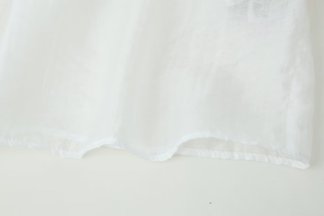 Women Pleated Decorative Stitching Mid Waist Midi Skirt