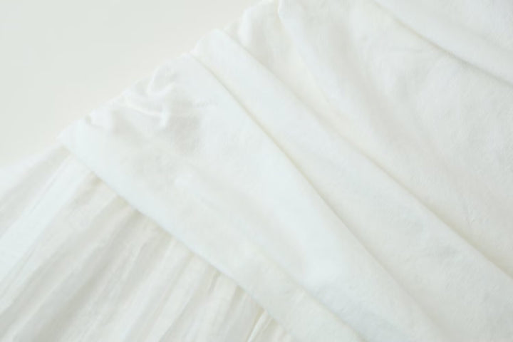 Women Pleated Decorative Stitching Mid Waist Midi Skirt