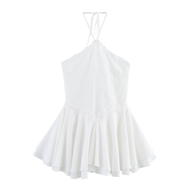 Summer Sexy Net Red Wind Hanging Collar Short Dress
