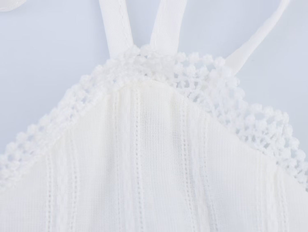 Summer Sexy Net Red Wind Hanging Collar Short Dress