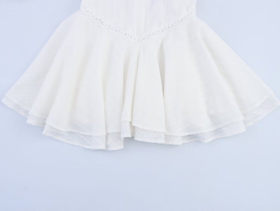 Summer Sexy Net Red Wind Hanging Collar Short Dress