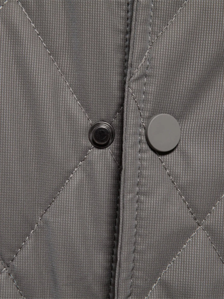 Men's Quilted Snap Down Long Sleeve Jacket