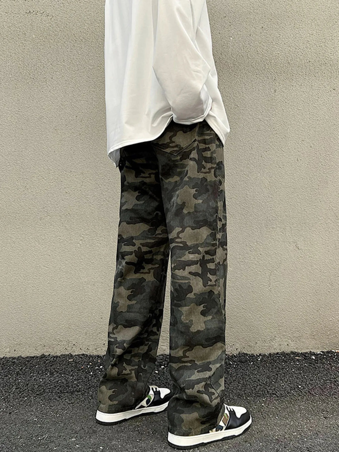 Men's Full Size Camouflage Loose Fit Jeans Plus Wize