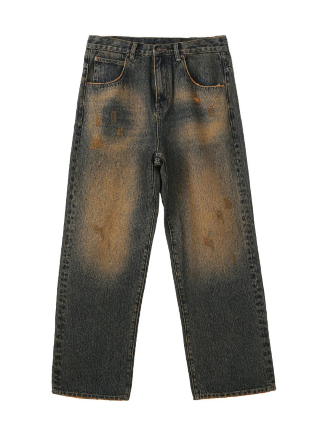 Men's Full Size Vintage Wash Loose Fit Jeans Plus Size