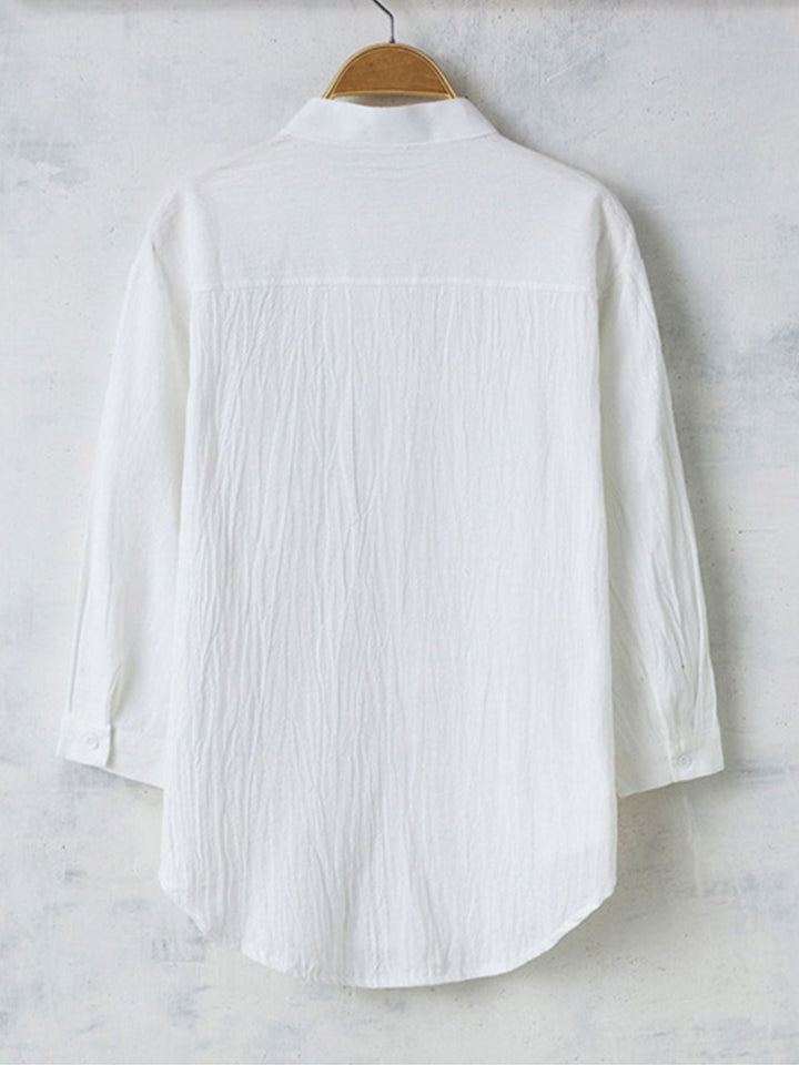 Men's Plus Size Casual Loose Fit Button Up Shirt