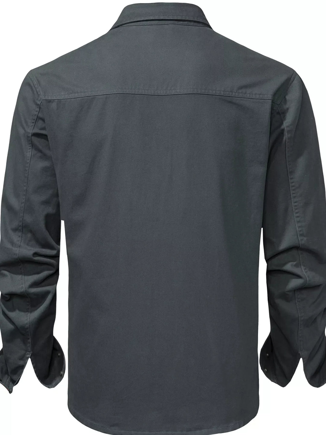 Men's Casual Long Sleeve Button-Down Shirt with Pockets