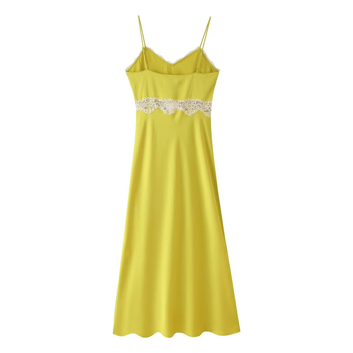 Women Clothing Summer Lace Sling Midi Dress