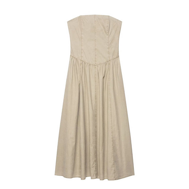Fall Women Clothing Simple Slim Tube Top Dress