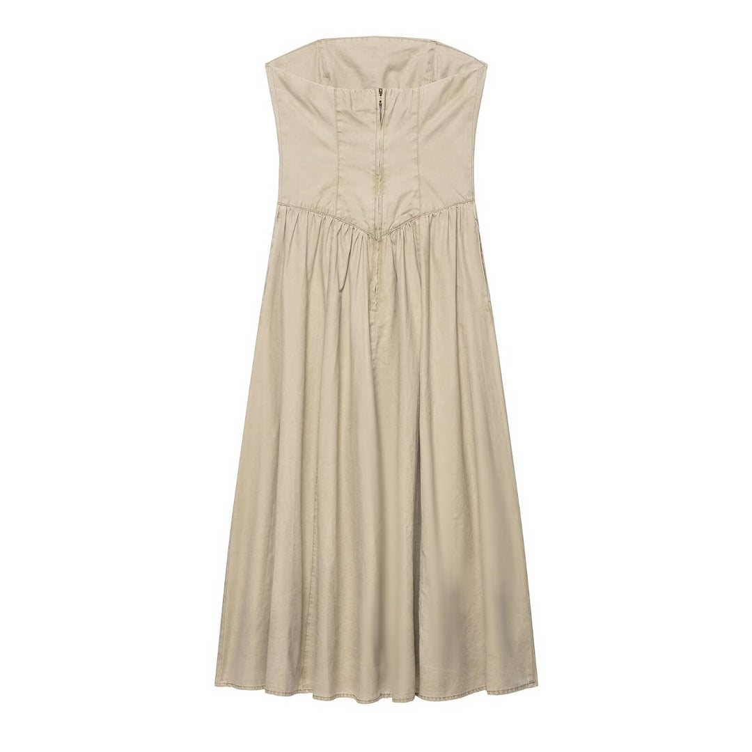Fall Women Clothing Simple Slim Tube Top Dress