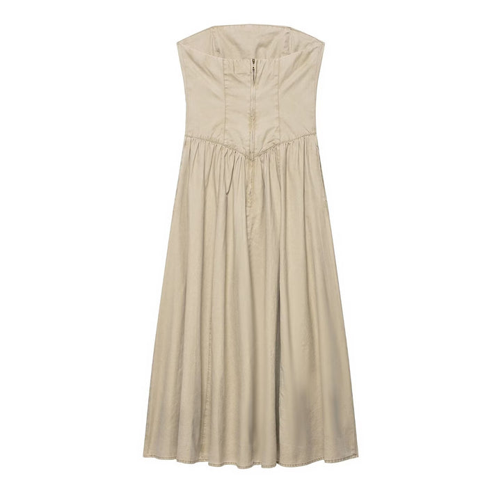 Fall Women Clothing Simple Slim Tube Top Dress