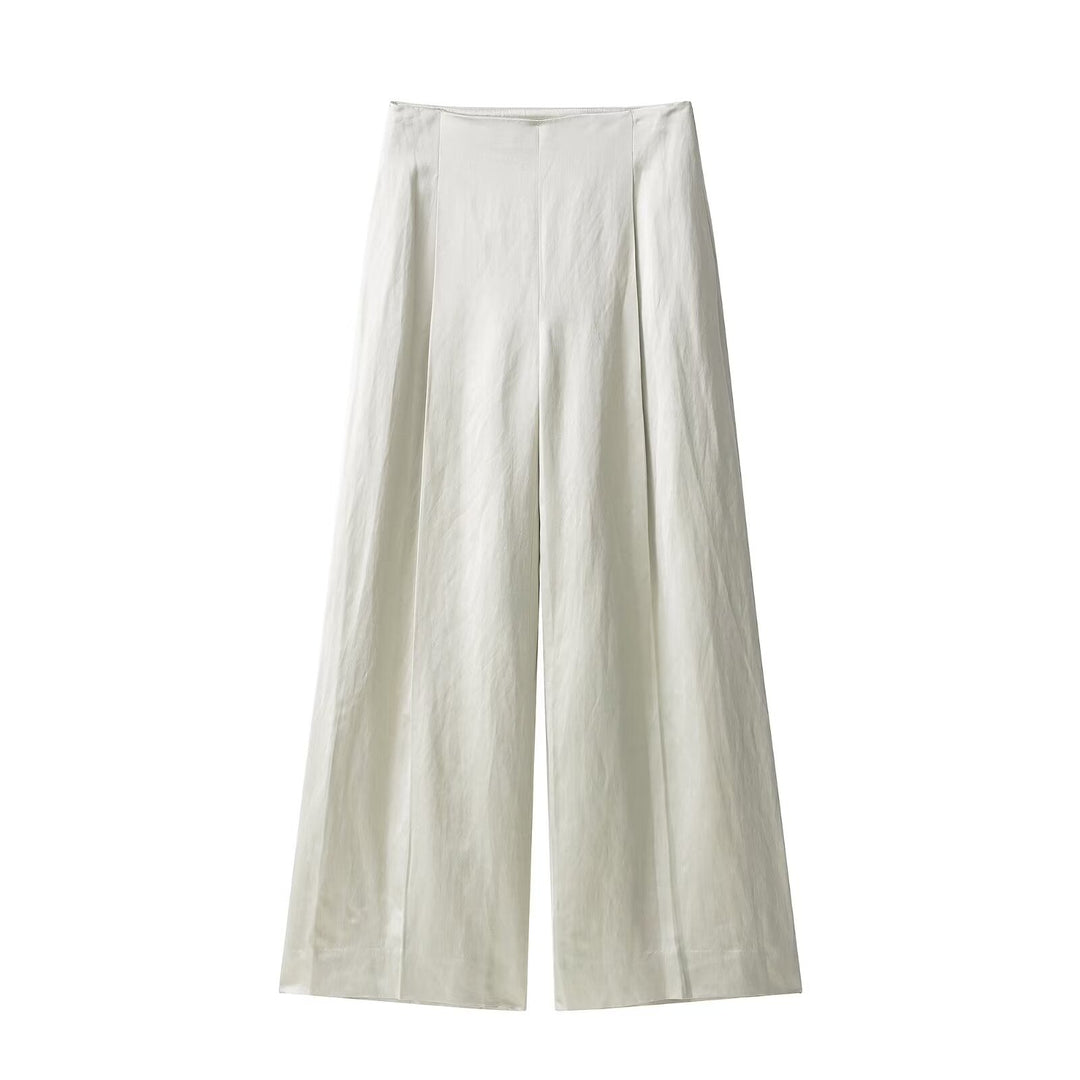Autumn Women Clothing Fashionable Elegant Blazer Satin Pants Two Piece Sets