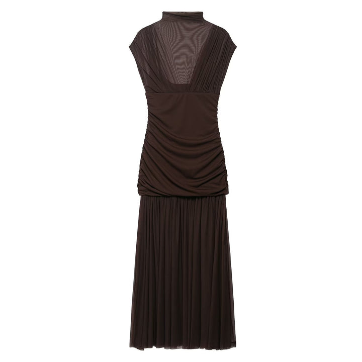 Summer Floral Ribbon Silk Net Stitching Dress