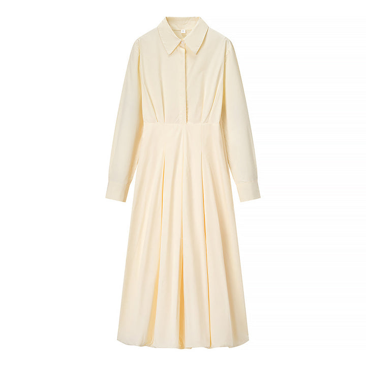 Women Clothing Graceful Fashionable Casual Cotton Solid Color Dress