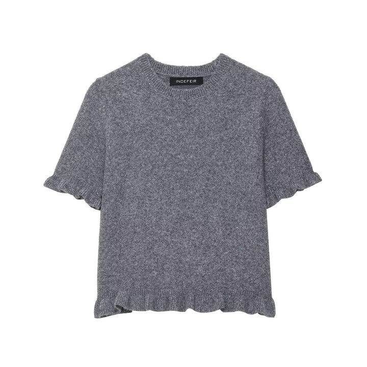 round Neck Solid Color Loose Pullover Niche Knitwear