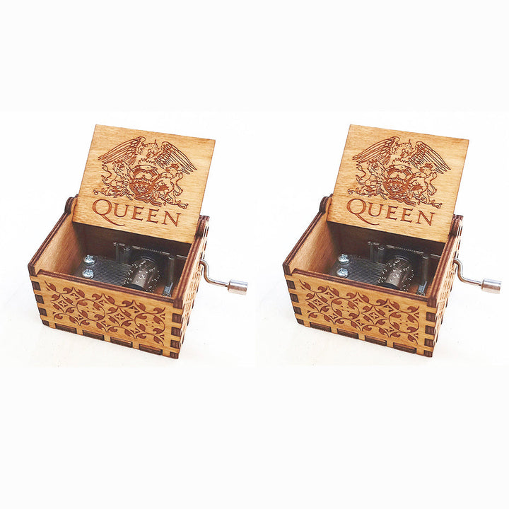 Antique Carved Wooden Hand Crank Spirited Away Music Box Christmas Gift Birthday Gift Party Decoration