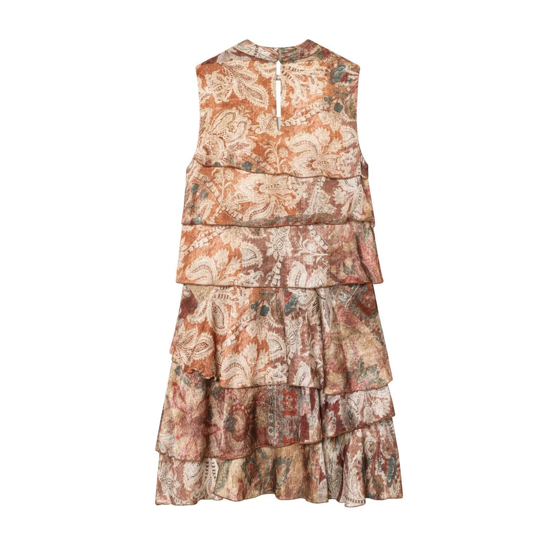 Fall Women Clothing Printing Laminated Decoration Mini Dress