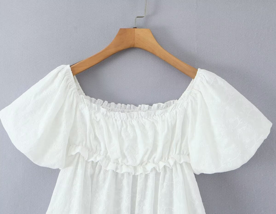 Sweet Puff Sleeve Niche Doll Shirt for Women Spring Autumn All Matching Pullover Loose Top